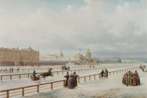 Замерзшие реки и каналы стали хайлайтом этой зимы: там катаются, танцуют балет и даже обедают. А вот как развлекались на льду в дореволюционном Петербурге